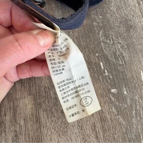 Abercrombie Classic Moose Canvas Belt - Navy & White - Picture 2 of 9